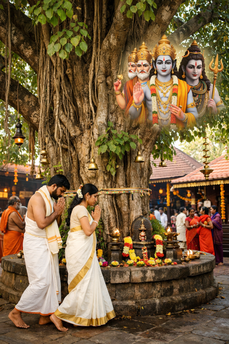 Sacred Peepal Tree Worship